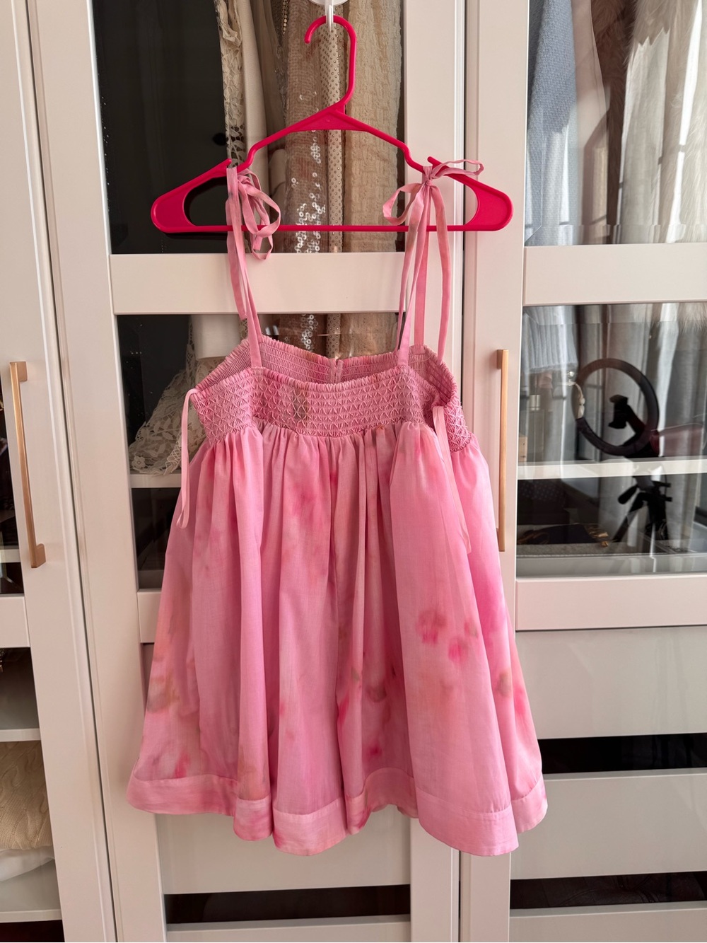 Girls Pink Tie-Shoulder Sundress Top